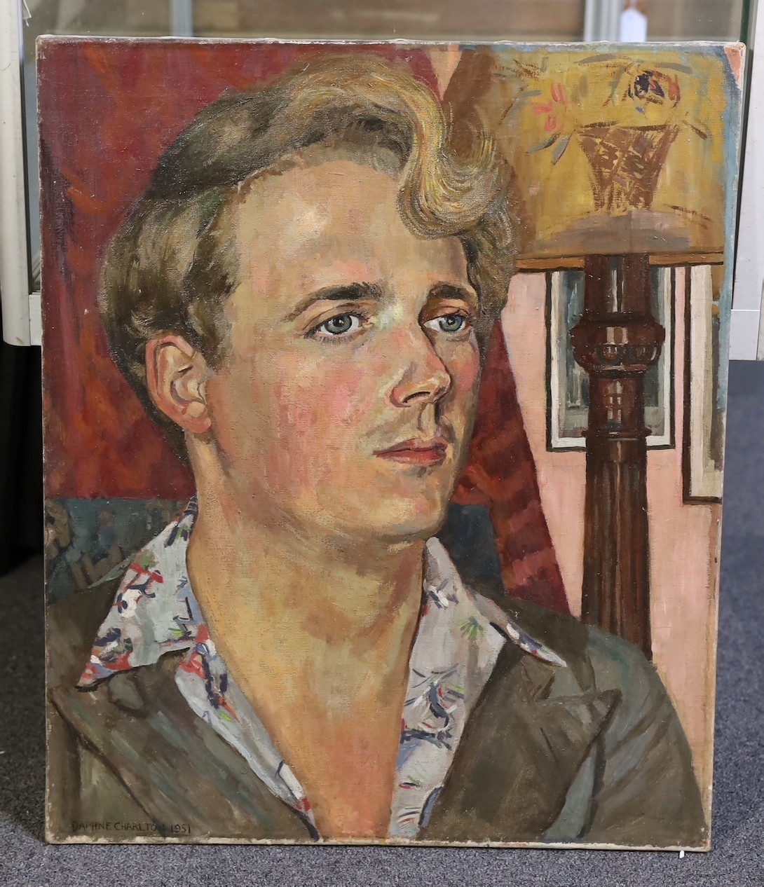 Daphne Charlton née Gribble, (British, 1909–1991), Portrait of Francis Davie, oil on canvas, 61 x 51cm